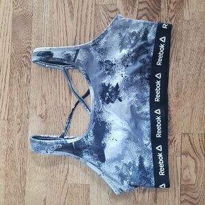 (XL) Reebok Lightly Padded Wireless Workout Sports Bra Art Deco Abstract Gym